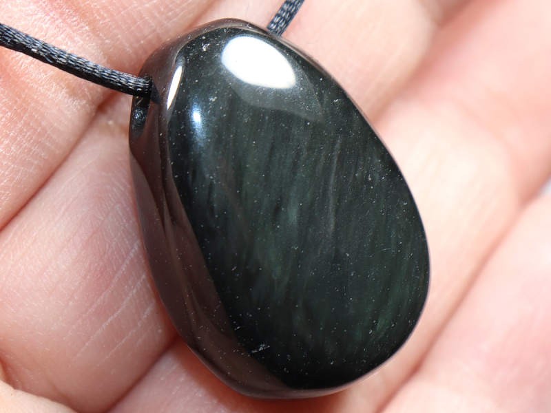 Regenbogenobsidian mit Band oder Silber 925