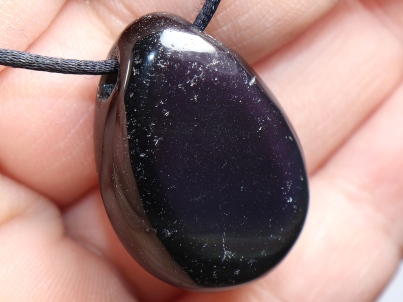 Regenbogenobsidian mit Band oder Silber 925