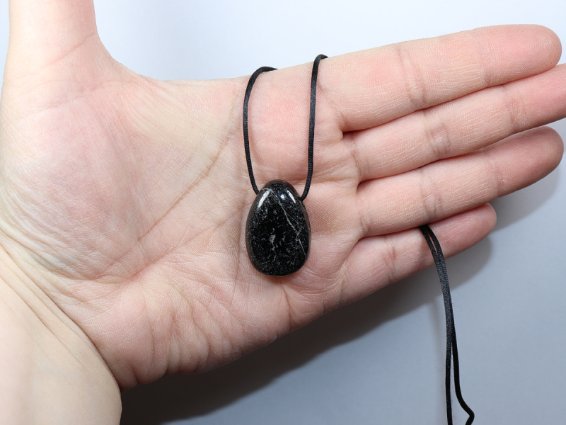 black tourmaline (Schorl) with cord or silver 925