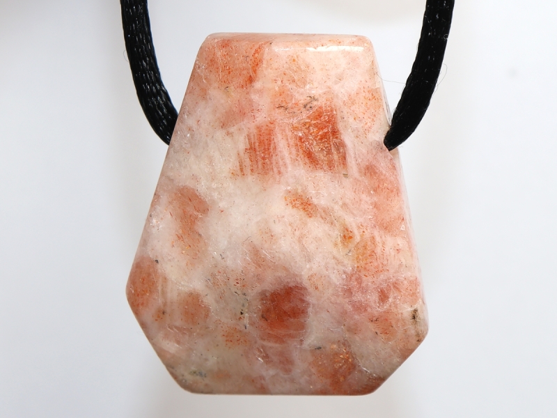 sunstone with cord or silver 925