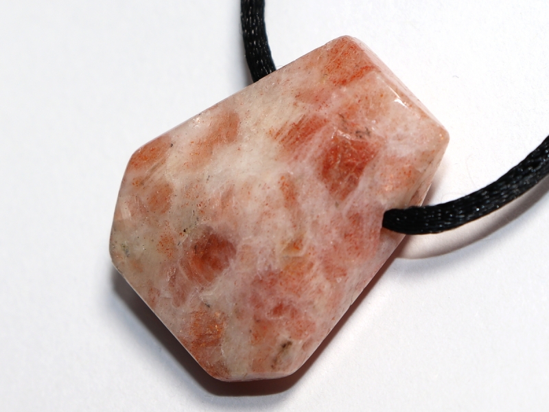 sunstone with cord or silver 925
