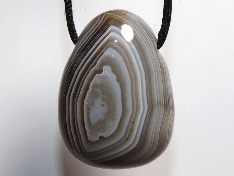 Botswana agate with cord or silver 925