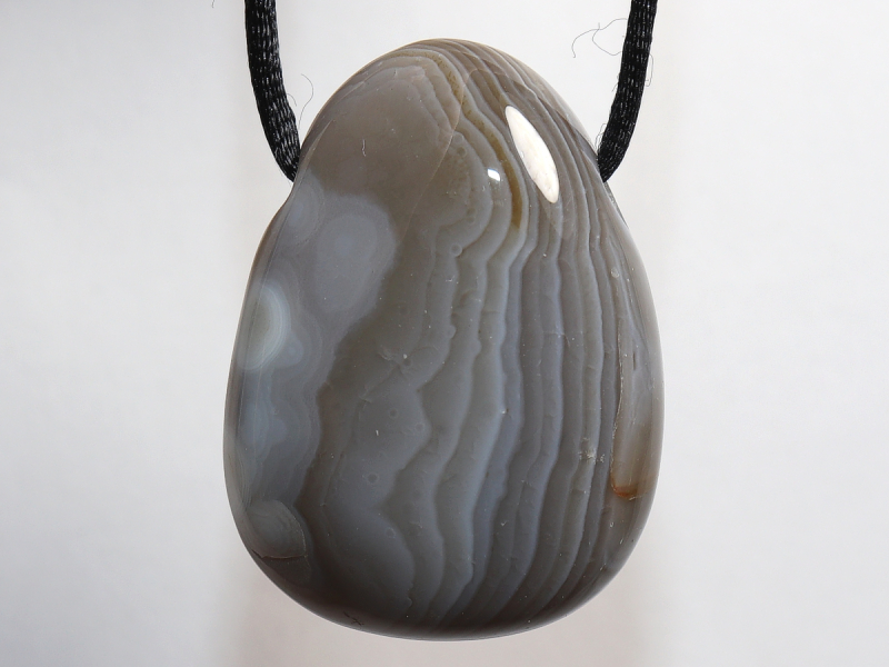 Botswana agate with cord or silver 925