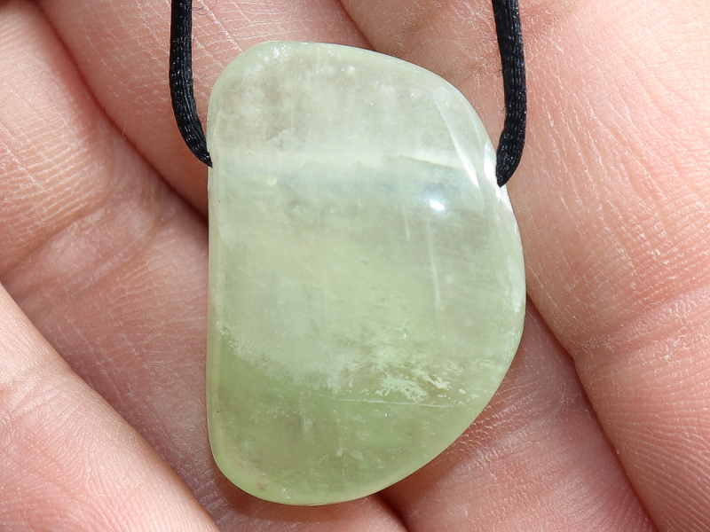 green calcite with cord or silver 925