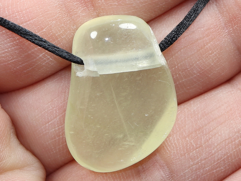 green calcite with cord or silver 925