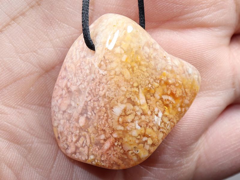 moss agate with cord or silver 925