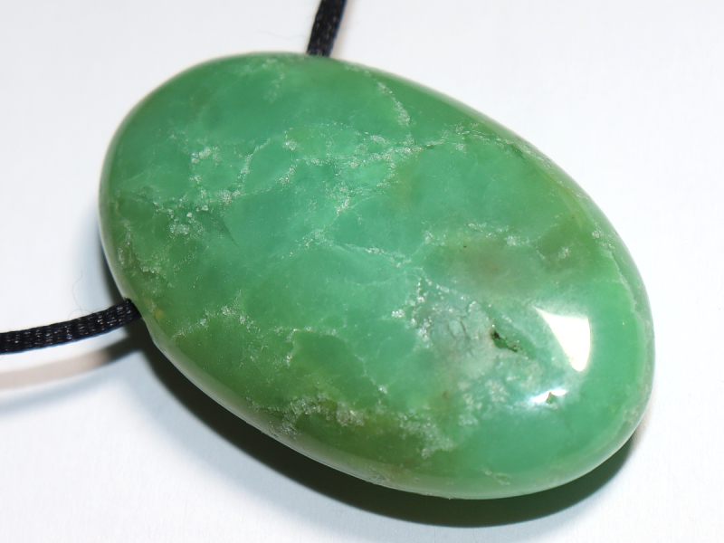 chrysoprase with cord or silver 925