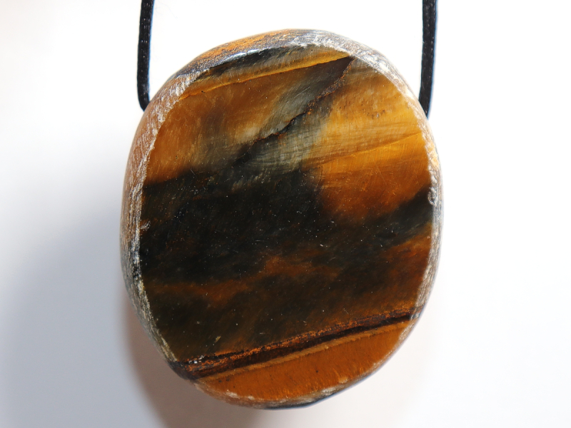 hawks eye with tiger's eye with cord or silver 925