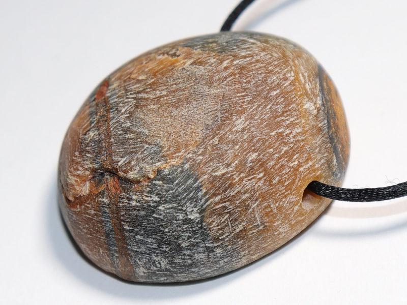 hawks eye with tiger's eye with cord or silver 925