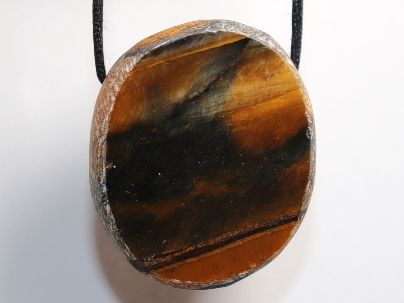 hawks eye with tiger's eye with cord or silver 925