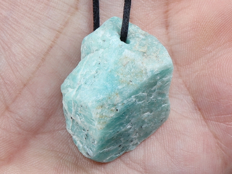 amazonite with cord or silver 925