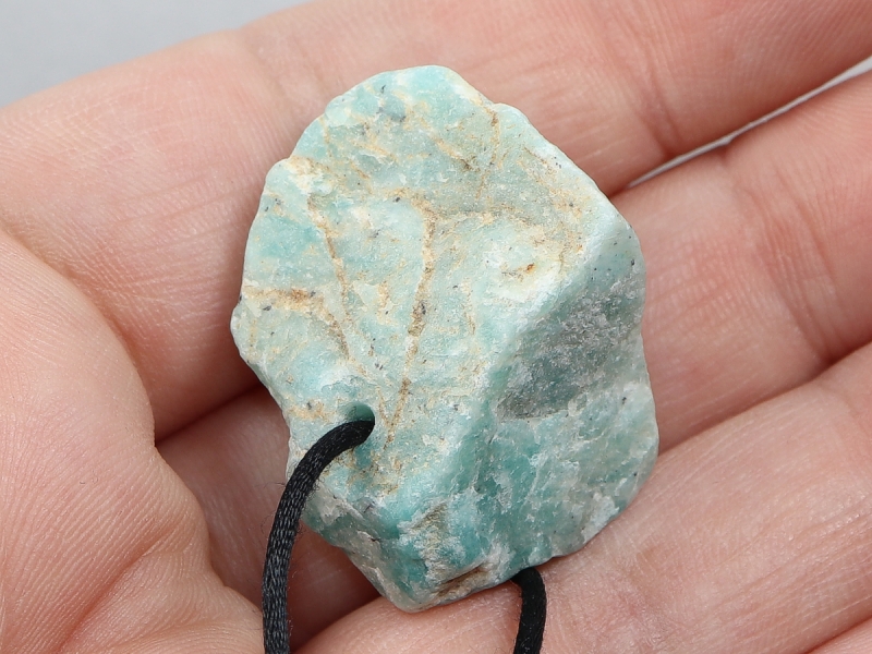 amazonite with cord or silver 925