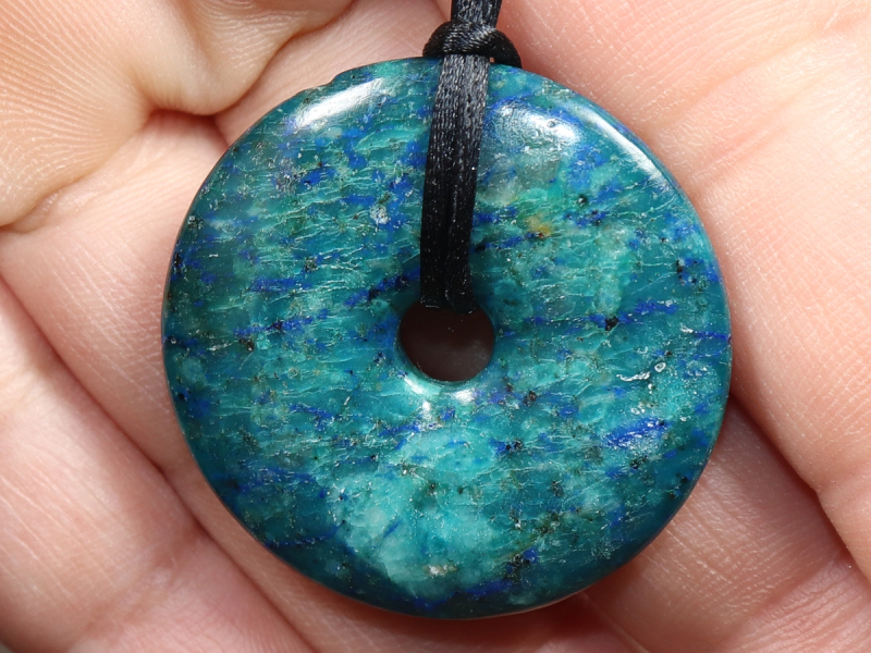 chrysocolla-lapis with cord