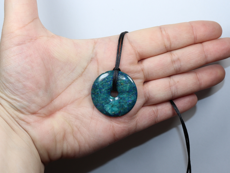 chrysocolla-lapis with cord