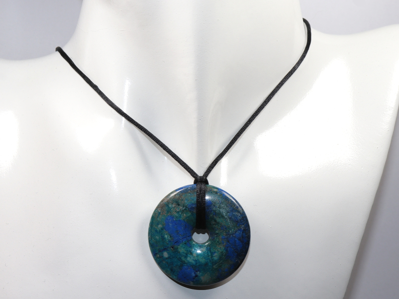 chrysocolla-lapis with cord