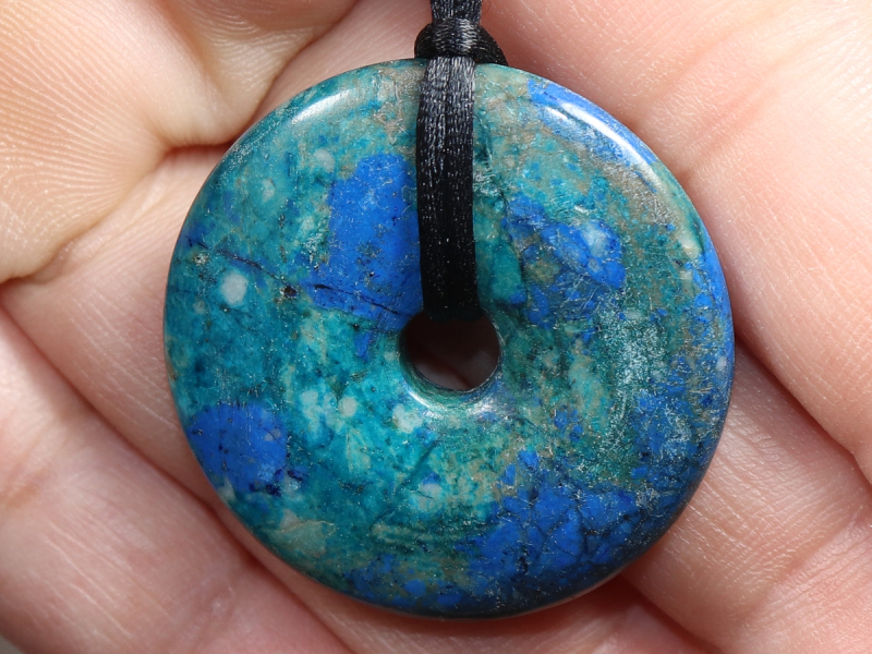chrysocolla-lapis with cord