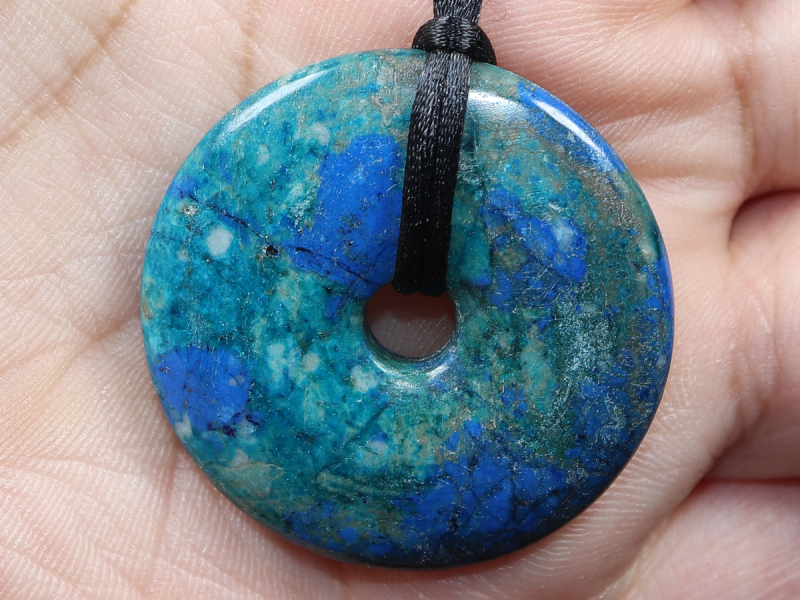 chrysocolla-lapis with cord
