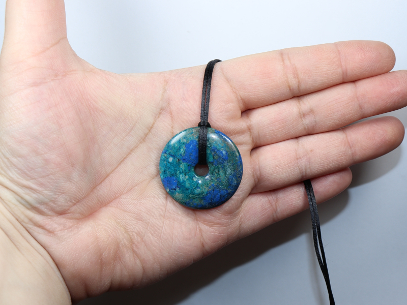 chrysocolla-lapis with cord