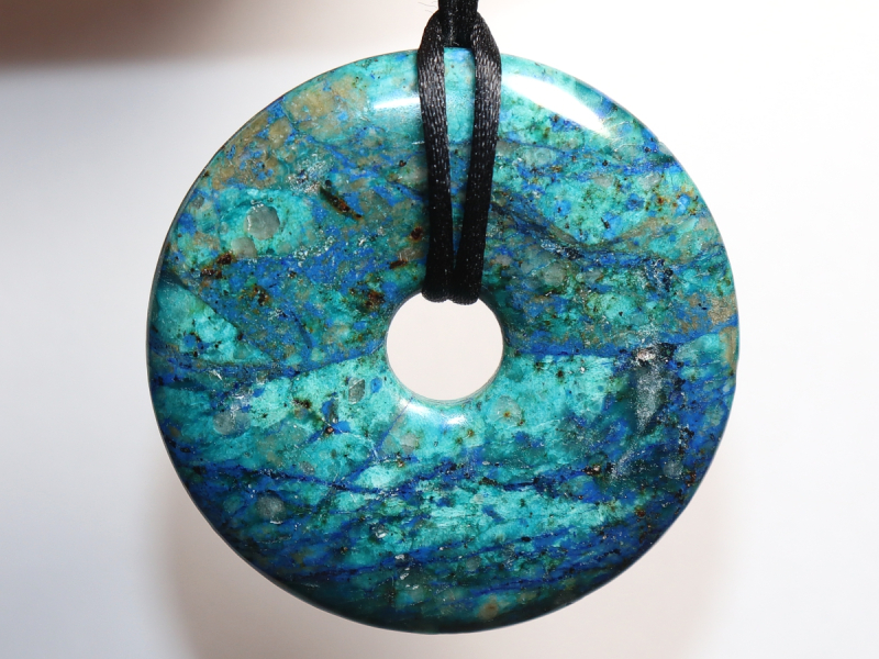 chrysocolla-lapis with cord