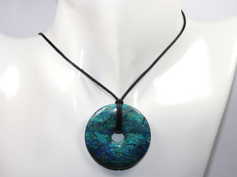chrysocolla-lapis with cord