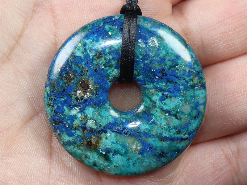 chrysocolla-lapis with cord