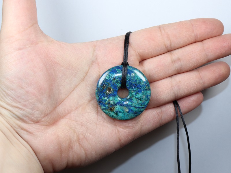 chrysocolla-lapis with cord
