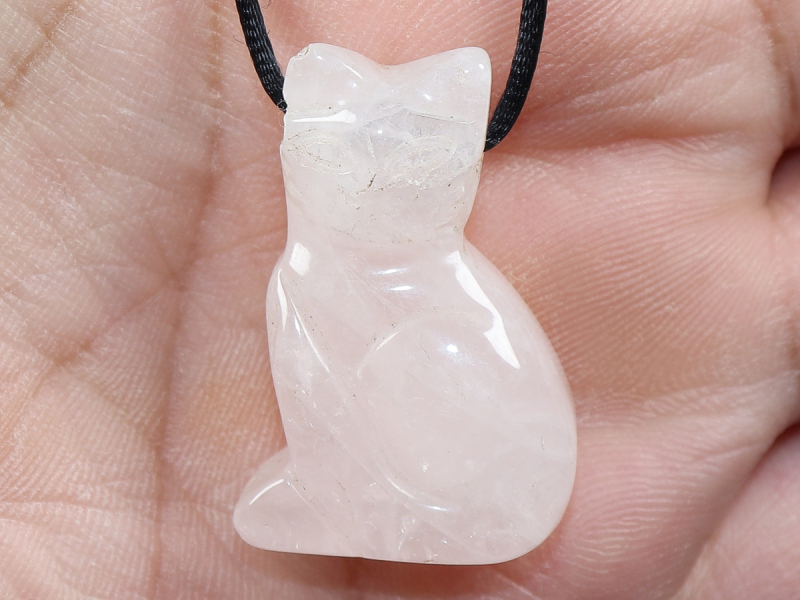 Rosenquarz mit Band oder Silber 925