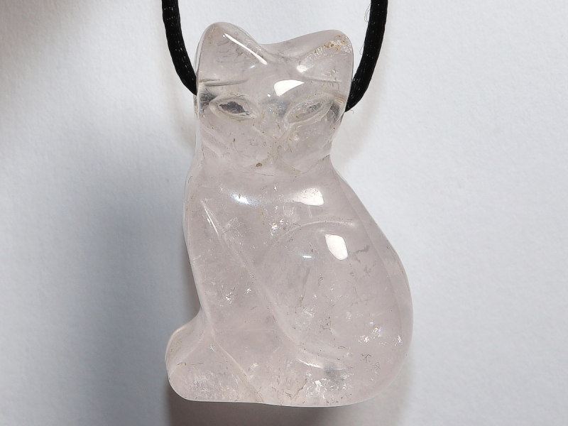 Rosenquarz mit Band oder Silber 925