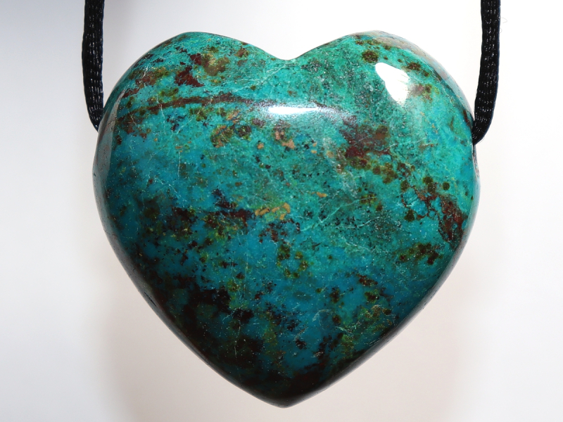 chrysocolla with cuprite with cord or silver 925