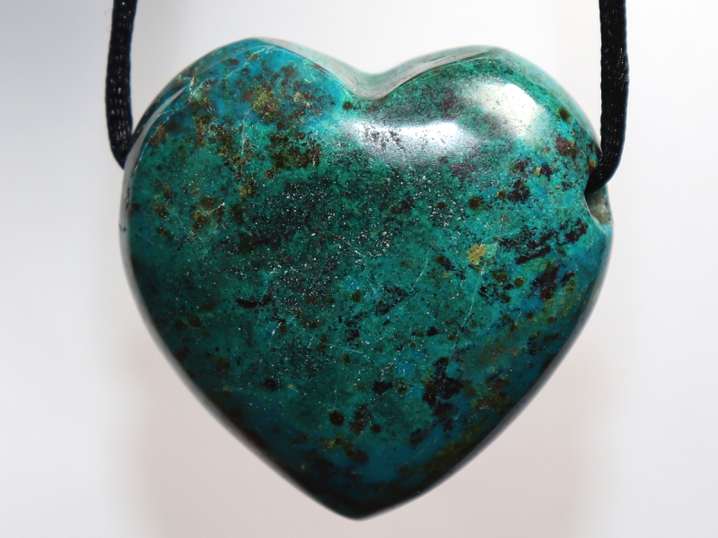 chrysocolla with cuprite with cord or silver 925