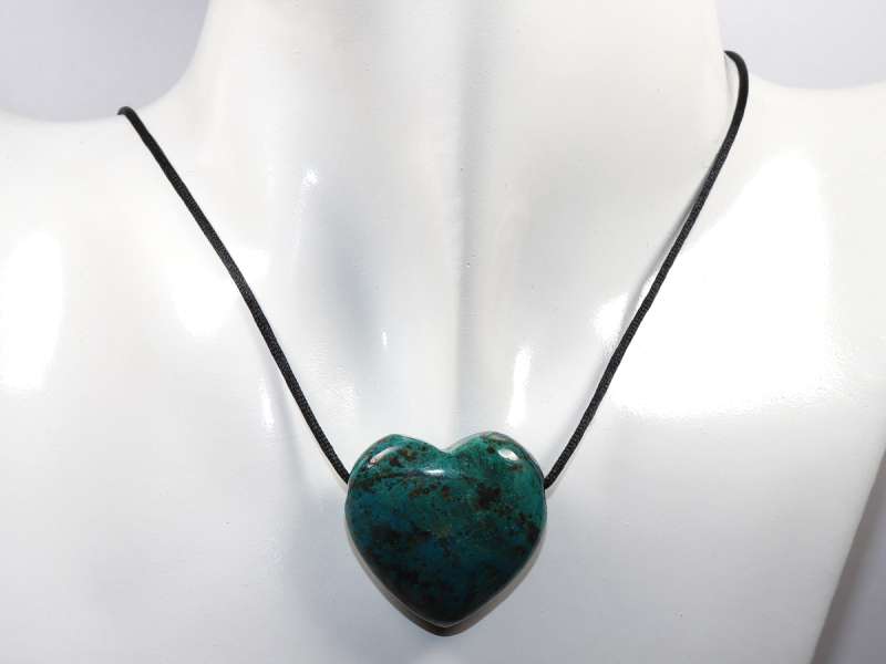 chrysocolla with cuprite with cord or silver 925