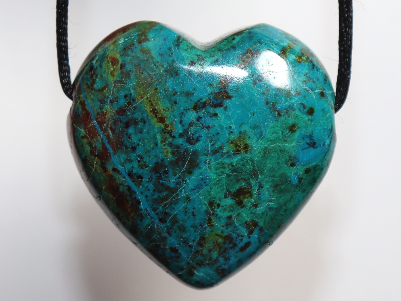 chrysocolla with cord or silver 925