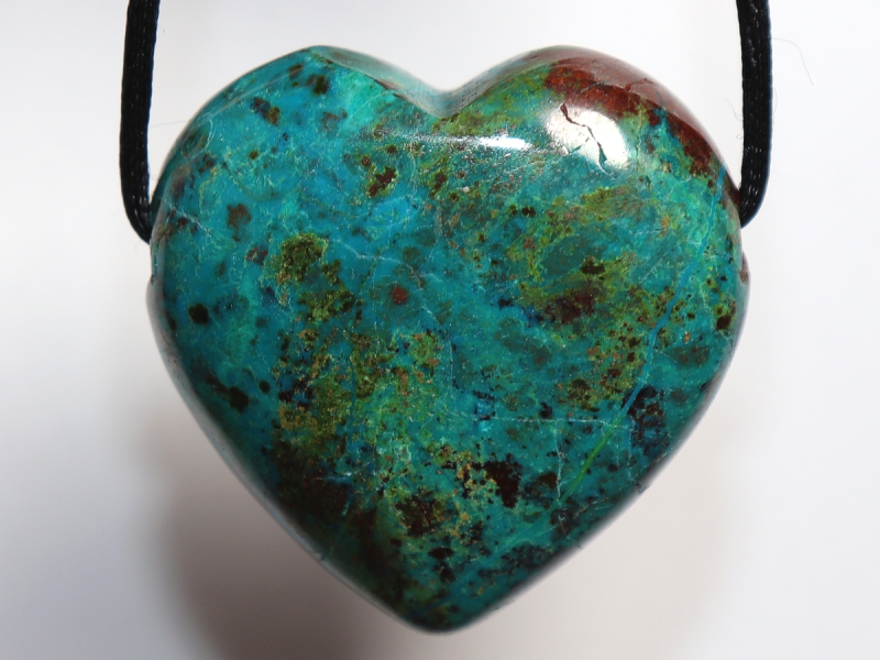 chrysocolla with cord or silver 925