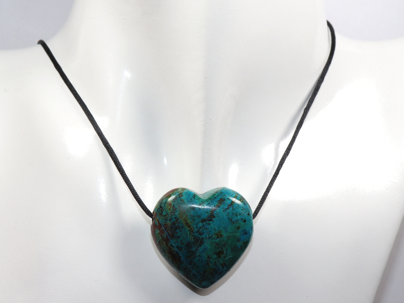 chrysocolla with cord or silver 925