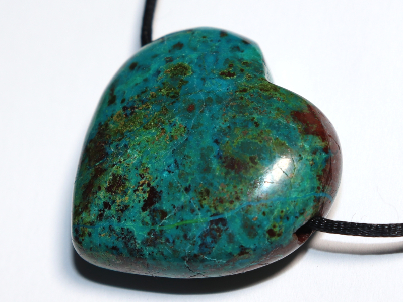 chrysocolla with cord or silver 925