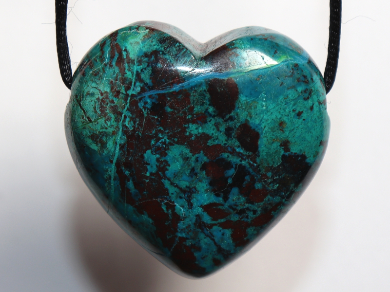 chrysocolla with cuprite with cord or silver 925