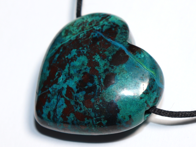 chrysocolla with cuprite with cord or silver 925