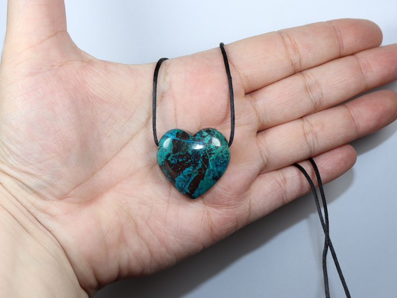 chrysocolla with cuprite with cord or silver 925