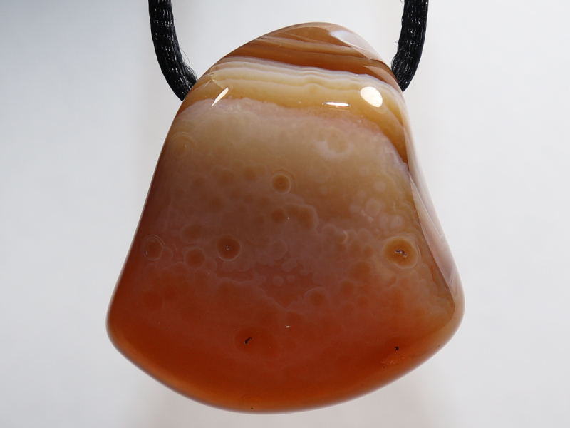 Botswana agate with cord or silver 925