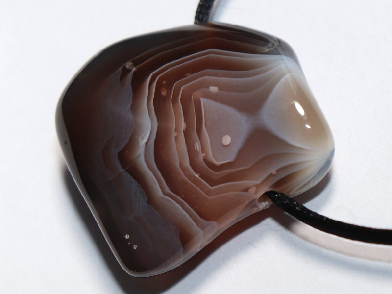 Botswana agate with cord or silver 925