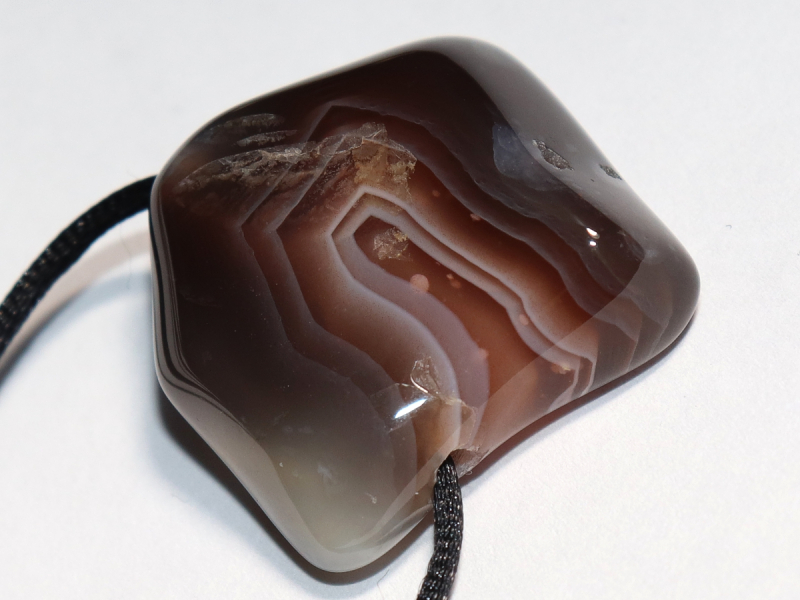 Botswana agate with cord or silver 925