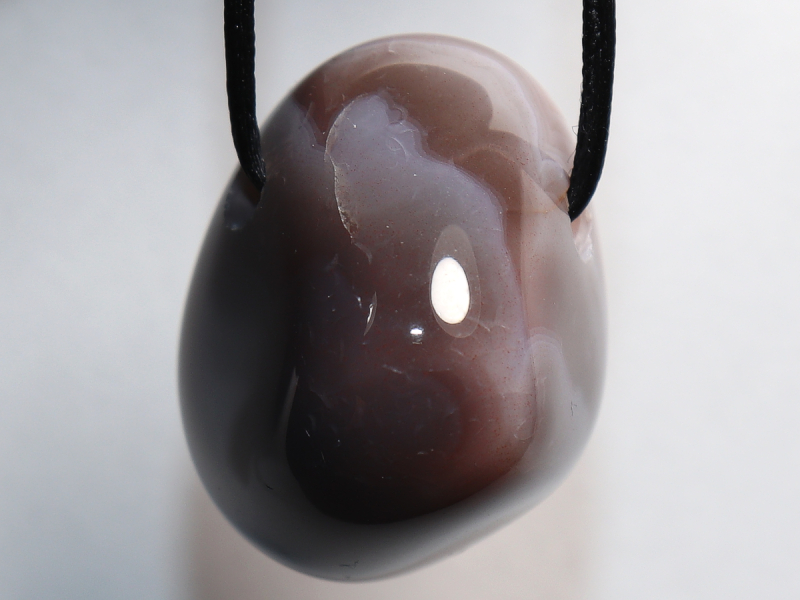 Botswana agate with cord or silver 925
