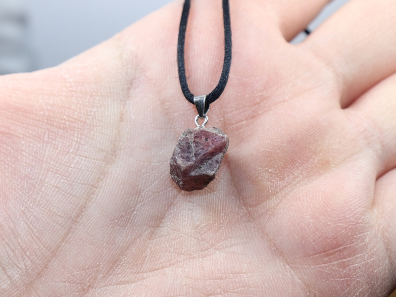 ruby with cord or silver 925