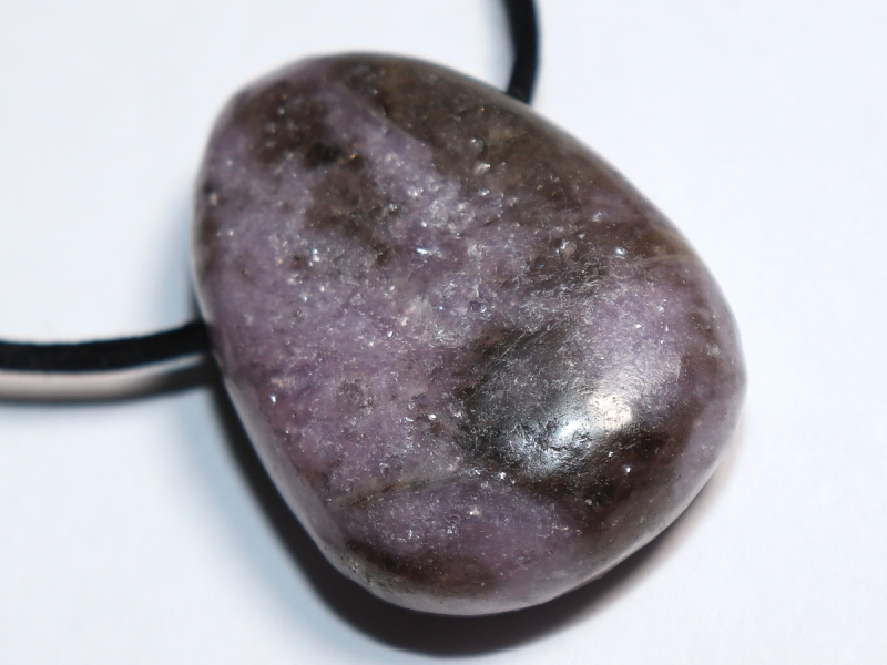 lepidolite with cord or silver 925