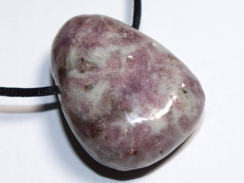 lepidolite with cord or silver 925