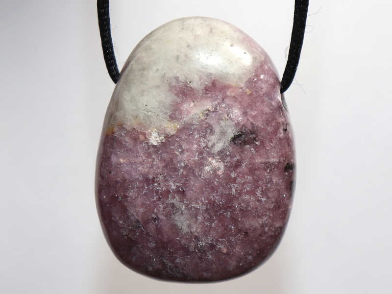 lepidolite with cord or silver 925