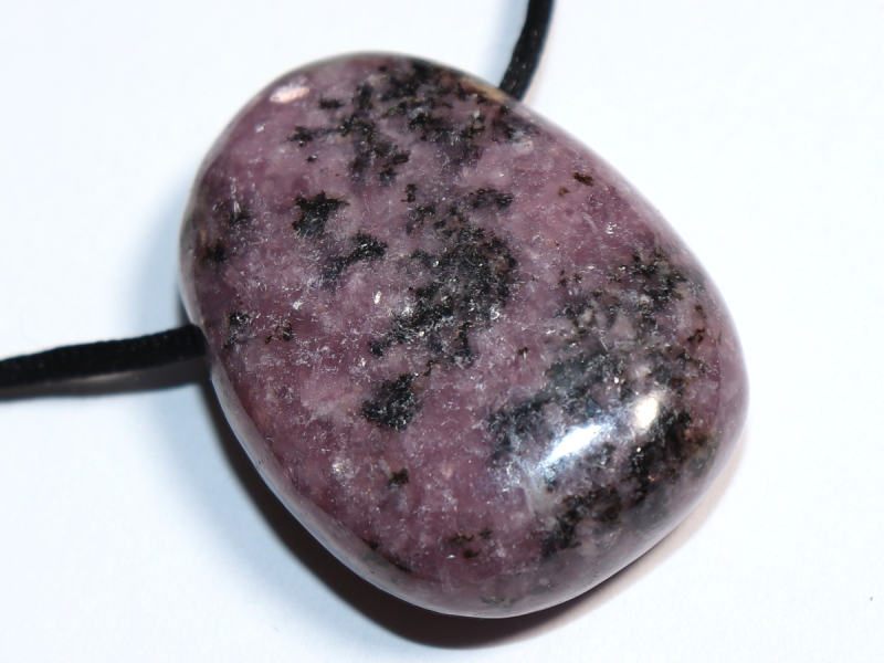 lepidolite with cord or silver 925