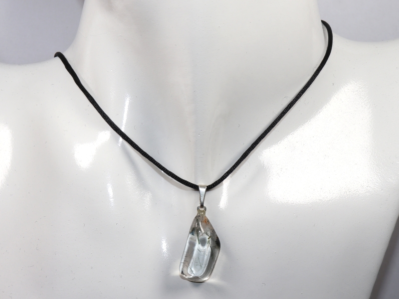 actinolite quartz with cord or silver 925