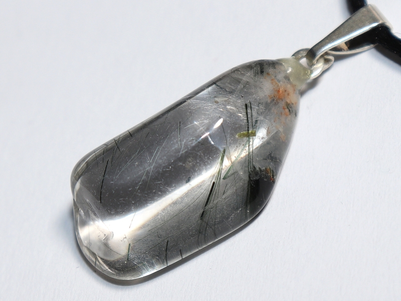 actinolite quartz with cord or silver 925