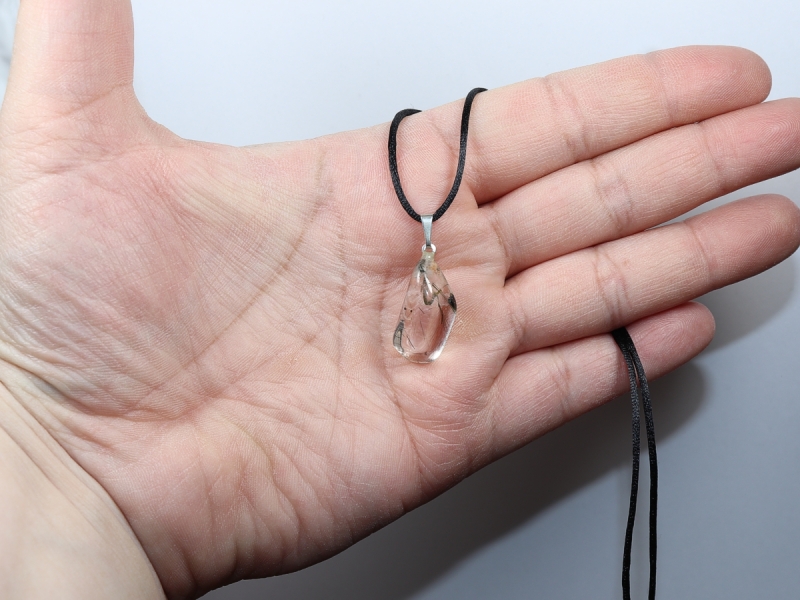 actinolite quartz with cord or silver 925